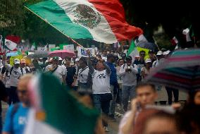 UNAM Law School Students And Workers Protest Against Judicial Reform In Mexico