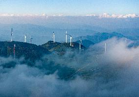 A High Mountain Wind Farm in Yichang