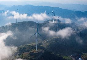 A High Mountain Wind Farm in Yichang