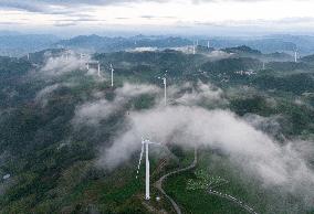 A High Mountain Wind Farm in Yichang