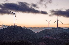 A High Mountain Wind Farm in Yichang