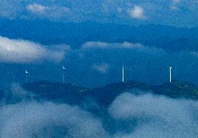 A High Mountain Wind Farm in Yichang