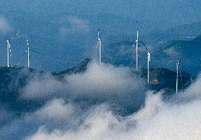 A High Mountain Wind Farm in Yichang