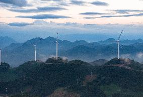 A High Mountain Wind Farm in Yichang