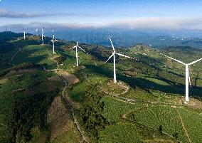 A High Mountain Wind Farm in Yichang