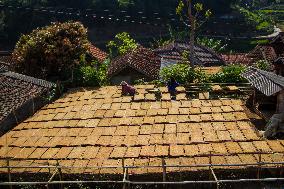 Tobacco Village During Dry Season In Sumedang Regency