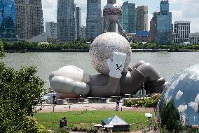 KAWS Companion Inflatable Sculpture Installation in Shanghai