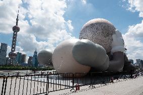 KAWS Companion Inflatable Sculpture Installation in Shanghai