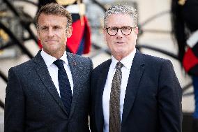 French President Macron Meets British PM Starmer - Paris