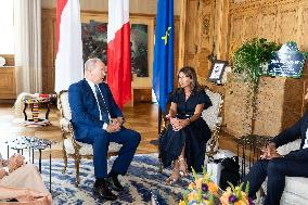 Prince Albert II Meet Anne Hidalgo - Paris