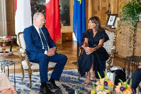 Prince Albert II Meet Anne Hidalgo - Paris