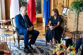 Prince Albert II Meet Anne Hidalgo - Paris