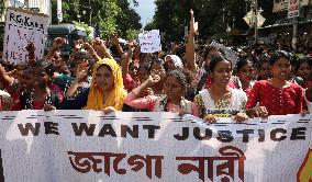 Women Are Participating In ''Journey Of Commitment'' Protest March In Kolkata