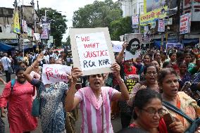 Women Are Participating In ''Journey Of Commitment'' Protest March In Kolkata