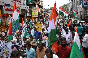 Activist Of Congress Party Take Part In A Protest In Kolkata Against The Rape And Murder Of A PGT Doctor