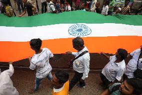 Activist Of Congress Party Take Part In A Protest In Kolkata Against The Rape And Murder Of A PGT Doctor