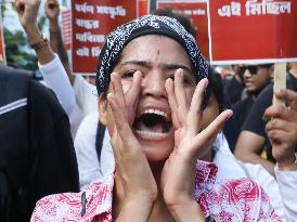 Citizens Are Participating In A Protest March In Kolkata, India