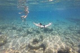 Summer In Loutro Village In Crete Island