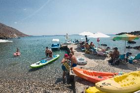 Summer In Loutro Village In Crete Island