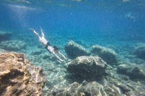 Summer In Loutro Village In Crete Island