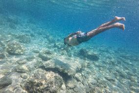 Summer In Loutro Village In Crete Island