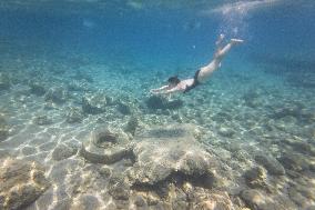 Summer In Loutro Village In Crete Island