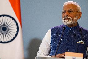 Prime Minister Of The Republic Of India Narendra Modi In Warsaw