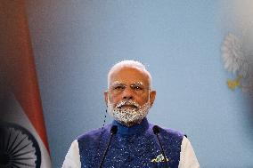 Prime Minister Of The Republic Of India Narendra Modi In Warsaw