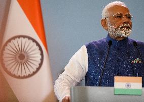 Prime Minister Of The Republic Of India Narendra Modi In Warsaw