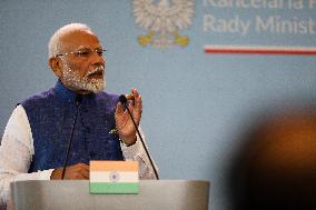 Prime Minister Of The Republic Of India Narendra Modi In Warsaw