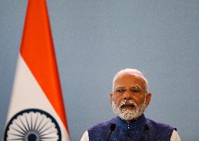 Prime Minister Of The Republic Of India Narendra Modi In Warsaw