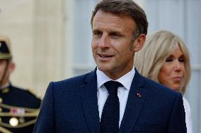 French President Emmanuel Macron Receives Heads Of State, Government And International Organisations At The Elysée Palace Ahead