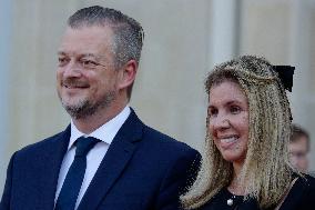 French President Emmanuel Macron Receives Heads Of State, Government And International Organisations At The Elysée Palace Ahead