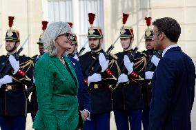 French President Emmanuel Macron Receives Heads Of State, Government And International Organisations At The Elysée Palace Ahead