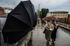 Rainy Weather In Kashmir, Orange Alert Issued