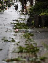 Powerful typhoon in Japan