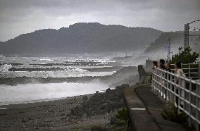 Powerful typhoon in Japan