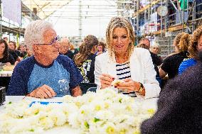 Queen Maxima Visits Preparations For Zundert Flower Parade - Netherlands