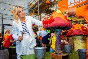 Queen Maxima Visits Preparations For Zundert Flower Parade - Netherlands