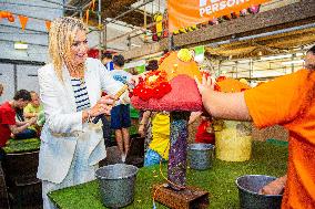 Queen Maxima Visits Preparations For Zundert Flower Parade - Netherlands