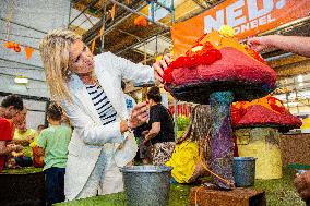 Queen Maxima Visits Preparations For Zundert Flower Parade - Netherlands