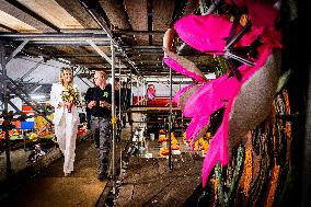 Queen Maxima Visits Preparations For Zundert Flower Parade - Netherlands