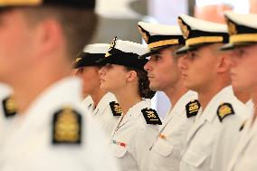 Princess Leonor Performs Her First Activities At The Naval School Of Marin