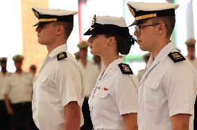 Princess Leonor Performs Her First Activities At The Naval School Of Marin