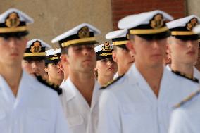 Princess Leonor Performs Her First Activities At The Naval School Of Marin