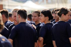 Princess Leonor Performs Her First Activities At The Naval School Of Marin