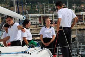 Princess Leonor Performs Her First Activities At The Naval School Of Marin