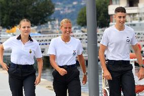 Princess Leonor Performs Her First Activities At The Naval School Of Marin