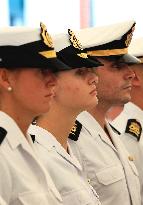 Princess Leonor Performs Her First Activities At The Naval School Of Marin