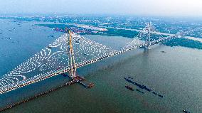 Chang-Tai Yangtze River Bridge Construction in Taixing